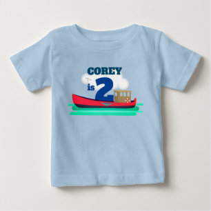 Camiseta De Bebé Pequeño barco rojo 2º cumpleaños Camiseta bebé