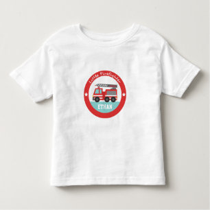 Camiseta De Bebé Pequeño bombero, coche de bomberos rojo, para los