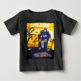 Camiseta De Bebé Pequeño Boo atormentó la acuarela de Halloween