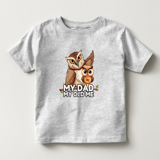 Camiseta De Bebé Pequeño Camiseta: Mi papá me viejo (gris) (Anverso)