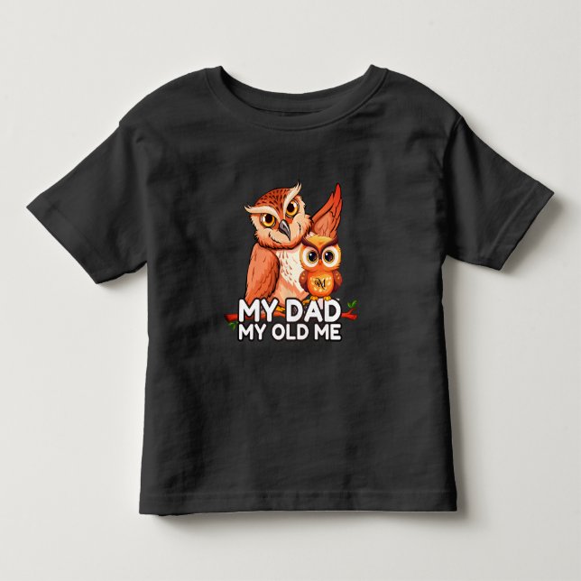 Camiseta De Bebé Pequeño camiseta: Mi papá me viejo (negro) (Anverso)