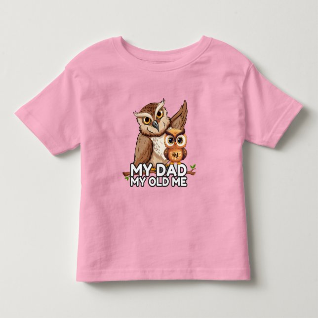 Camiseta De Bebé Pequeño Camiseta: Mi papá me viejo (rosa) (Anverso)