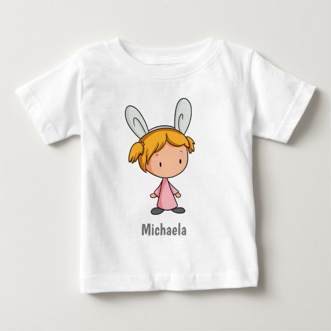 Camiseta De Bebé Pequeño Chica con Bunny Ears Easter (Anverso)