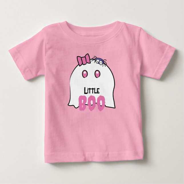 Camiseta De Bebé Pequeño Chica de Boo Primera Familia Fantasma Cuid (Anverso)
