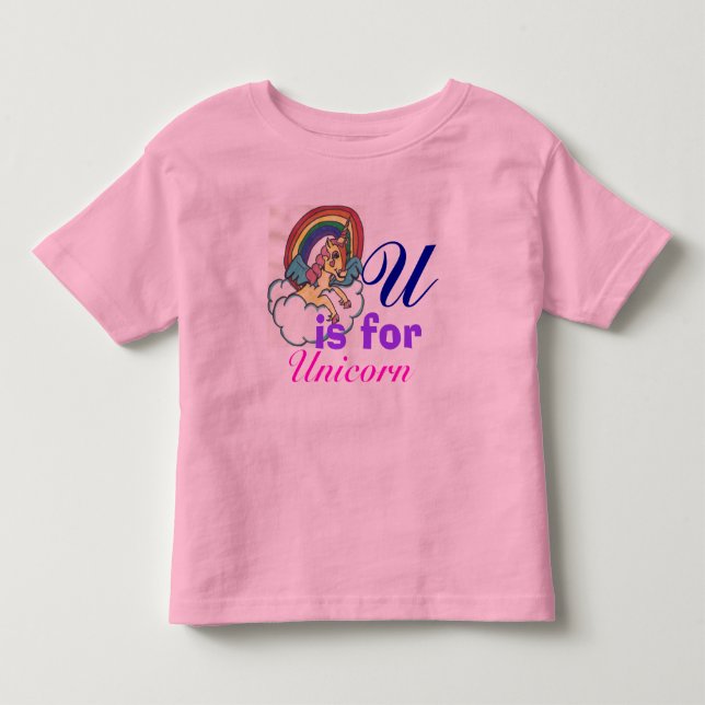 Camiseta De Bebé Pequeño Chica Unicorn T-Shirt (Anverso)