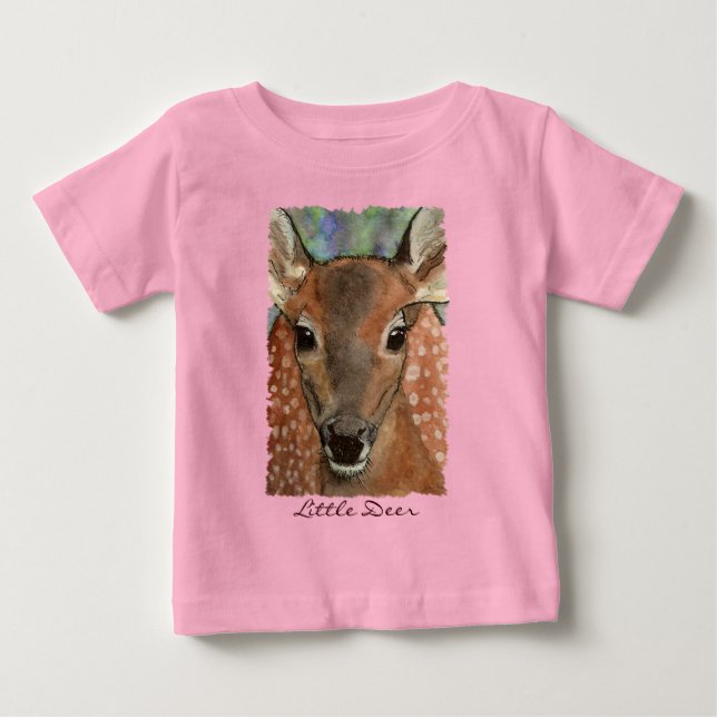 Camiseta De Bebé Pequeño ciervo cute el alba del bebé salvaje (Anverso)