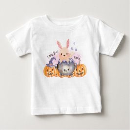 Camiseta De Bebé Pequeño conejito de Boo en el caldero de Halloween