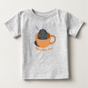 Camiseta De Bebé Pequeño conejito de Choco durmiendo en la taza de