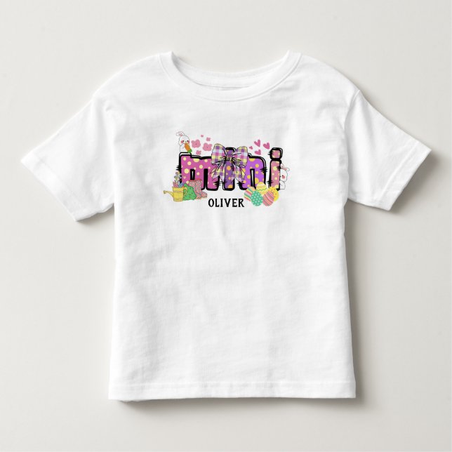 Camiseta De Bebé Pequeño conejito de Pascua feliz regalo de Toddler (Anverso)