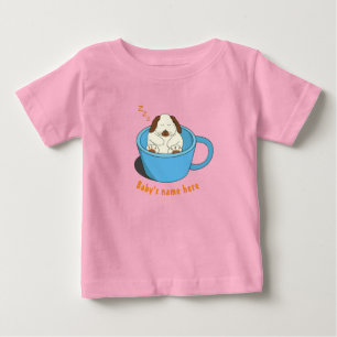 Camiseta De Bebé Pequeño conejito latte durmiendo en la taza de caf