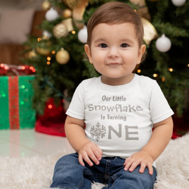 Camiseta De Bebé Pequeño copo de nieve Primer cumpleaños bebé camis (Subido por el creador)