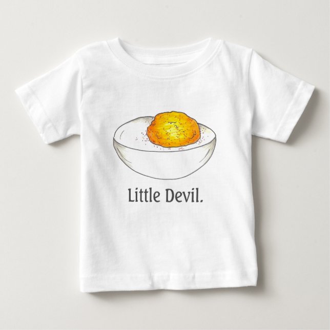 Camiseta De Bebé Pequeño Diablo Desviado Huevos de Huevos Tostados  (Anverso)