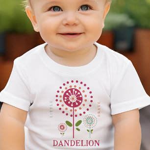 Camiseta De Bebé Pequeño Diente de León Valiente Personalizado