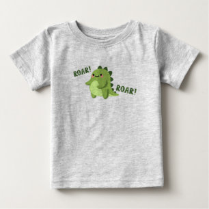 Camiseta De Bebé "Pequeño Dino Delight: Un lindo Tee Verde Para Beb