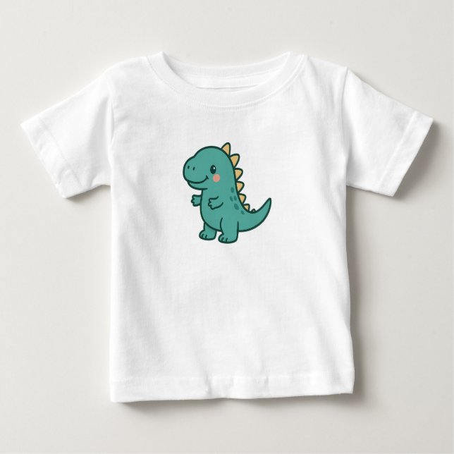 Camiseta De Bebé pequeño dinosaurio (Anverso)