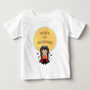 Camiseta De Bebé Pequeño Drácula 1er Primer Halloween Vampiro y Lun