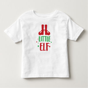 Camiseta De Bebé Pequeño elfo, zapatos elfo, estrellas, Navidades, 