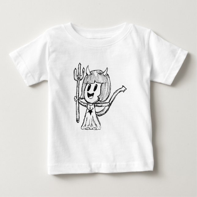 Camiseta De Bebé Pequeño esbozo del Chica del diablo (Anverso)