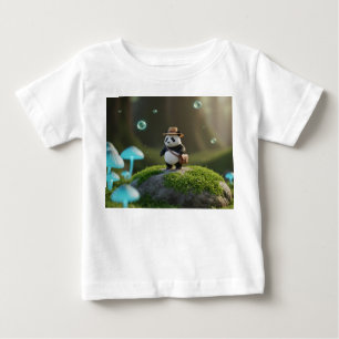 Camiseta De Bebé Pequeño explorador de panda 3D en bosque místico