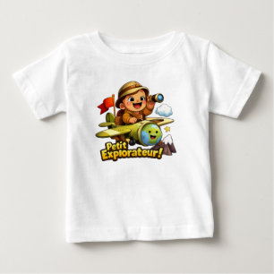 Camiseta De Bebé Pequeño Explorador Ilustración de aventura de bebé