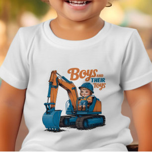 Camiseta De Bebé Pequeño Explorador montando bestia de construcción