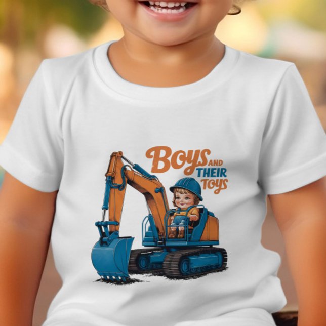Camiseta De Bebé Pequeño Explorador montando bestia de construcción (Subido por el creador)