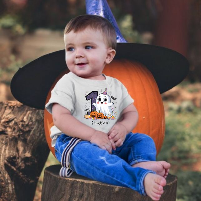 Camiseta De Bebé Pequeño fantasma lindo Primer cumpleaños Halloween (Subido por el creador)