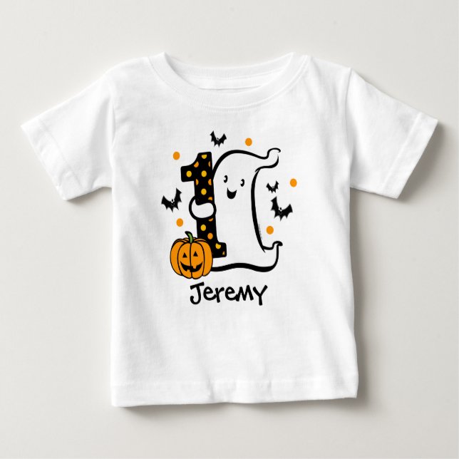 Camiseta De Bebé Pequeño fantasma, primer cumpleaños (Anverso)