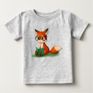 Camiseta De Bebé Pequeño gráfico lindo libro de arte gráfico Fox An