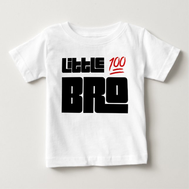 Camiseta De Bebé 💯 pequeño hermano (Anverso)