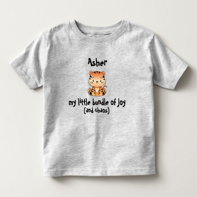 Camiseta De Bebé Pequeño juego de alegría del juguetón de tigre peq (Anverso)