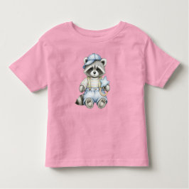 Camiseta De Bebé Pequeño mapache en jeans con tirantes de Natash
