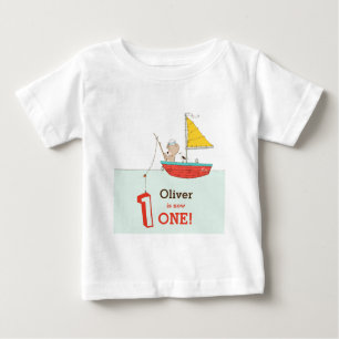 Camiseta De Bebé Pequeño marinero náutico de primer cumpleaños