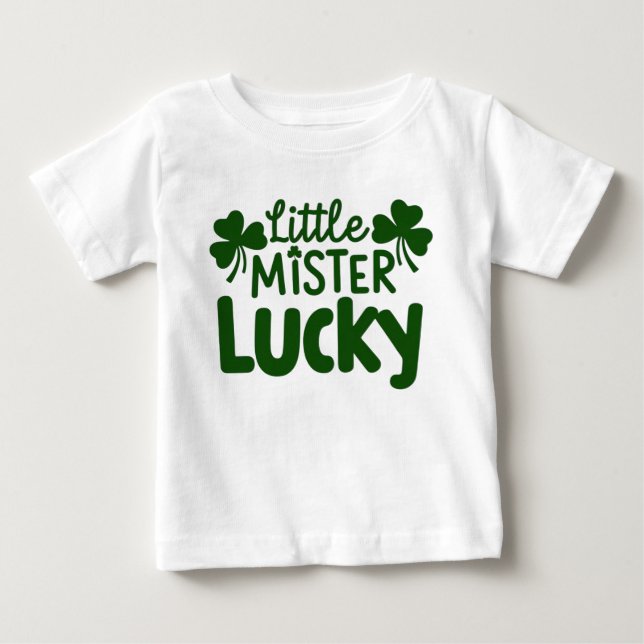 Camiseta De Bebé Pequeño Mister Lucky - Chispas ricas (Anverso)
