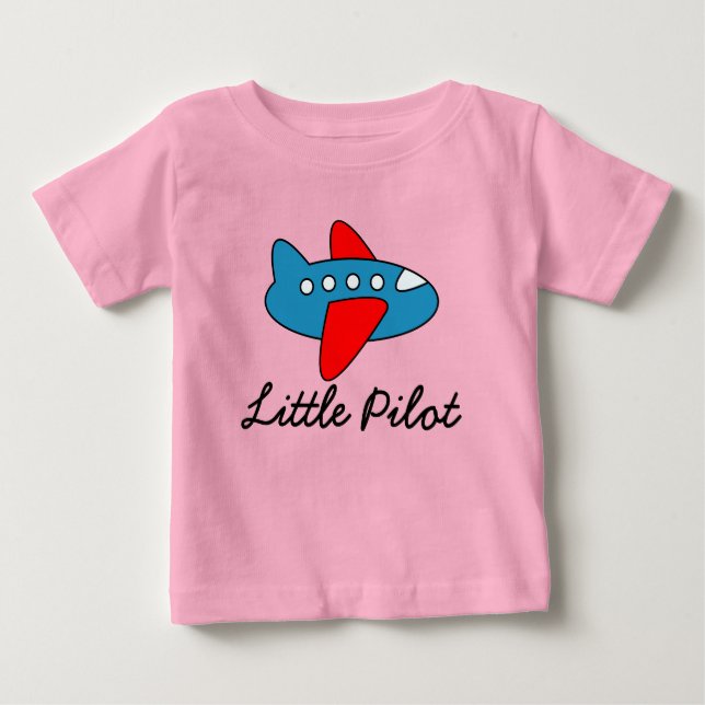Camiseta De Bebé Pequeño mono de bebé piloto con personalizado de a (Anverso)