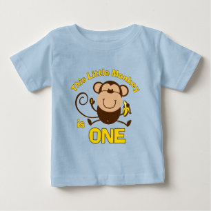 Camiseta De Bebé Pequeño mono Personalizado del niño de cumpleaños 