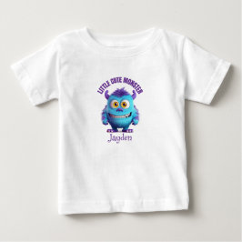 Camiseta De Bebé Pequeño Monstruo Adorable Cuernos Morados Personal
