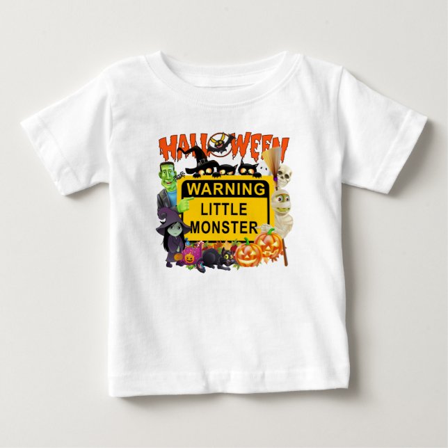 Camiseta De Bebé Pequeño monstruo, Halloween (Anverso)