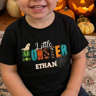 Camiseta De Bebé pequeño Monstruo Halloween 2026niño personalizado