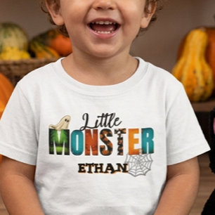 Camiseta De Bebé pequeño Monstruo Halloween 2026niño personalizado