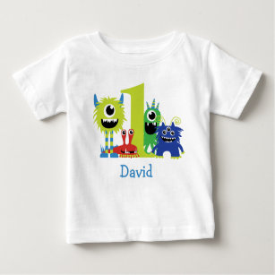 Camiseta De Bebé Pequeño Monstruo Niño Primer Aniversario