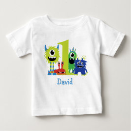 Camiseta De Bebé Pequeño Monstruo Niño Primera Jornada de Cumpleaño