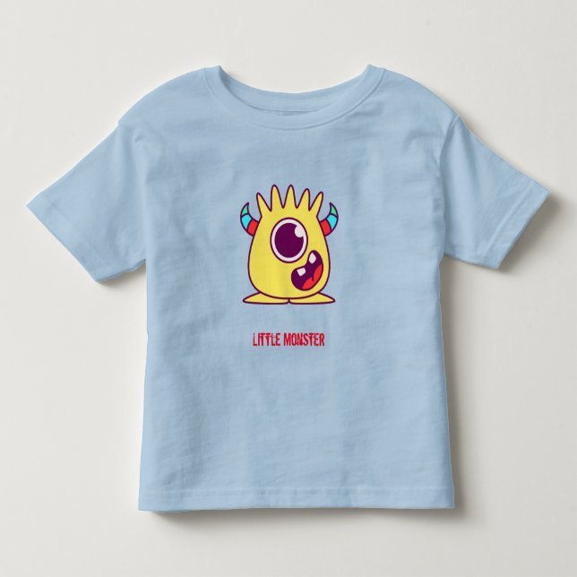 Camiseta De Bebé Pequeño monstruo (texto personalizable) (Anverso)