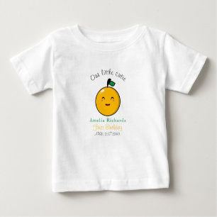 Camiseta De Bebé Pequeño Naranja Cutie Citrus Primer Cumpleaños