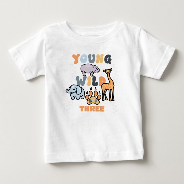 Camiseta De Bebé Pequeño niño de animales salvajes (Anverso)