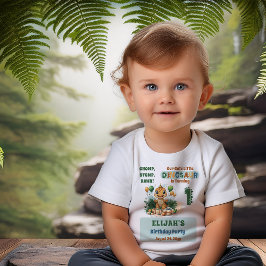 Camiseta De Bebé Pequeño niño de dinosaurio lindo primer Fiesta de