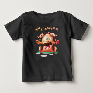 Camiseta De Bebé Pequeño niño en el Monstruo Infantil de Halloween