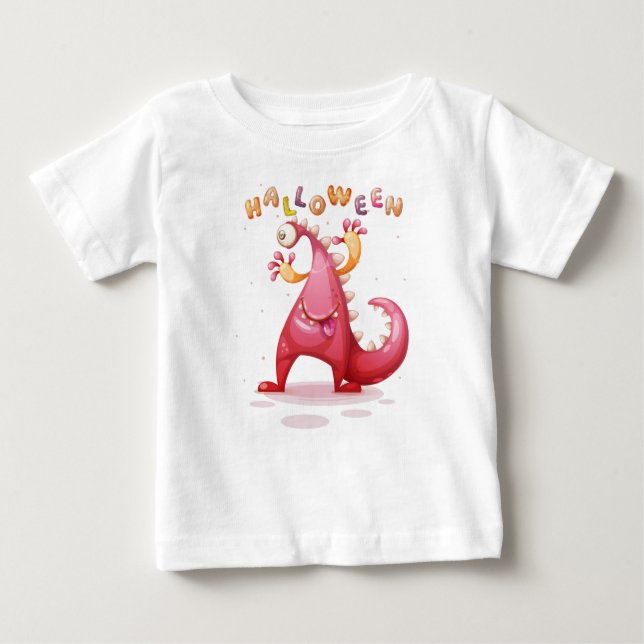 Camiseta De Bebé Pequeño niño pequeño de Dino Halloween (Anverso)