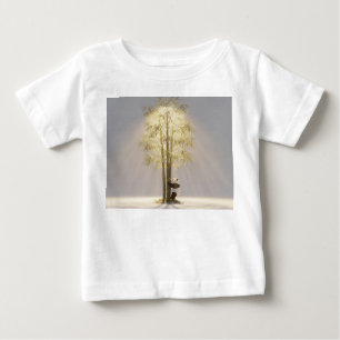 Camiseta De Bebé Pequeño Panda Dentro de Flor de Loto Dewy