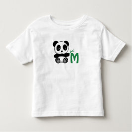 Camiseta De Bebé Pequeño Panda lindo con monograma de palo de bambú